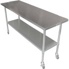 New 1200X390mm #430 Grade Stainless Steel Bbq Narrow Work Bench ,1Set Wheels