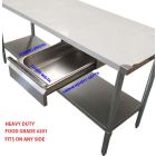 Stainless Steel Bench Drawer Cabinet Food Grade #201 530X325X100mm Heavy Duty
