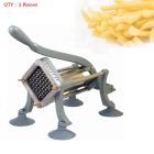 3X Potato Slicer Cutter French Fry Cutter With 1/2" 3/8" Blades Suction Feet