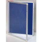 2X Grey 450X600mm Lockable Commercial Notice Pin Board Showcase With Clear Door