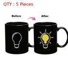 5X New Magic Temperature Colour Changing Light Bulb Design Tea Coffee Cup Mug