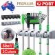 2X Wall Mounted 5 Hook Mop Brush Broom Magic Holder Hanger Storage Organiser