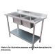 Economic 304 Grade Stainless Steel Double Sink Benches 600mm Deep 1800-6-DSBC HY