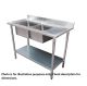 Economic 304 Grade Stainless Steel Double Sink Benches 600mm Deep 1800-6-DSBL HY
