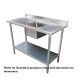 Economic 304 Grade Stainless Steel Single Sink Benches 600 Deep 1500-6-SSBC HY
