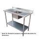 Economic 304 Grade Stainless Steel Single Sink Benches 600 Deep 1800-6-SSBC HY