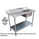 1200x600 Premium Full Stainless Steel Single Right Sink Bench 1200-6-SSBRS HY