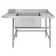 Vogue Dishwasher Inlet Table with Sink 90mm outlet - 1800x700x960mm R/H