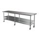 2000X390mm #304 Food Grade Stainless Steel Work Bench ,2Xundershelf,1Set Wheels