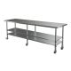 2300X390mm #304 Food Grade Stainless Steel Work Bench ,2Xundershelf,1Set Wheels