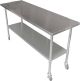 New 1200X390mm #430 Grade Stainless Steel Bbq Narrow Work Bench ,1Set Wheels