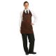 Whites V Neck Service Apron Chocolate B423