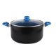 28cm Blue Stone Marble Coated Non Stick Casserole Cookware Induction W/ Lid