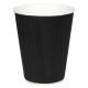 Fiesta(Pack of 25)Takeaway Coffee Cups Ripple Wall Kraft Black 225ml x25 CM540