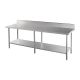 Vogue Premium Stainless Steel Table with Splashback 2400mm DA343