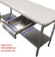 Stainless Steel Bench Drawer Cabinet Food Grade #201 530X325X100mm Heavy Duty