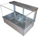 Square Glass Hot Food Counter Top Wet  Bain Marie Heated Display 4 X ½ GN CRB-4