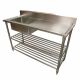 1500 X 600mm Commercial Single Bowl Left Kitchen Sink S/Steel 2Xundershelves
