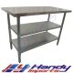 New1200 X 700mm #304 Stainless Steel Work Bench+ 2 Galvanised Under Shelf