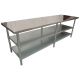 2134 X 610mm New Kitchen Food Work Bench Table + 2 Galvanised Steel Under Shelf