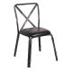 Bolero (Pack of 4) Antique Black Steel Chairs with Black PU Seat GM646