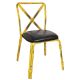 Bolero (Pack of 4) Antique Yellow Steel Chairs with Black PU Seat GM647