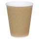 Fiesta(Pack of 25)Takeaway Coffee Cups Ripple Wall Kraft 225ml x25 GP443