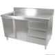 Fed Kitchen Tidy Cabinet With Left Sink 700mm Deep SC-7-1500L-H