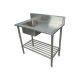 1000X600mm Single Bowl Left Kitchen Sink S/Steel 2Xundershelves W/ Wheels