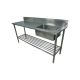 1900 X 600mm Single Bowl Right Kitchen Sink S/Steel W/ Wheels 1Xundershelves