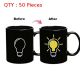 50X New Magic Temperature Colour Changing Light Bulb Design Tea Coffee Cup Mug