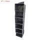 2X New 6 Layer Section Hanging Clothes Towel Closet Organiser Black White Print