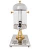 Fancy Single Juice Dispenser Cold Drink Stainless Steel W/ Gold Plated Accents
