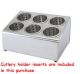 Stainless Steel Cutlery Utensil Silverware Basket Holder W/ 6 Holes & Inserts
