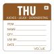 Vogue (Pack of 500) Removable Day of the Week Label Thursday L069