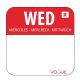 Vogue (Pack of 1000) Removable Colour Coded Food Labels Wednesday L933