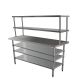 1700X390mm #430 Grade Stainless Steel Work Bench ,1Xdouble O/Shelf,3Xundershelf