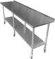 2134 X 610mm New Stainless Steel Portable Work Bench Table W/ Wheels Castors