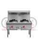 Lkk:2 Burner Waterless Gas Wok Table Chimney - LKK-2BC