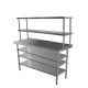 1700X390mm #430 Grade W/ Splashback Work Bench ,1Xdouble O/Shelf,3Xundershelf