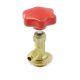 Red Knob Hand Operated Refrigerant Grip Universal Can Tap Valve Nickel Plating