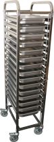 Stainless Gastronorm Trolley Bread Bakery+15 1/1 Gn Tray Only 65mm Deep W/ Lids