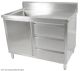 Fed Kitchen Tidy Cabinet With Left Sink 700mm Deep SC-7-1200L-H