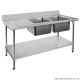 Fed Economic 304 Grade Stainless Steel Double Sink Benches 700mm Deep 1800-7-DSBR