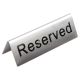Olympia (Pack of 10) Stainless Steel Table Sign - Reserved U051