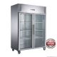 Fed-X S/S Two Full Glass Door Upright Fridge XURC1410G2V