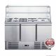 FED-X Three Door Salad Prep Fridge with Glass Top XS903GC