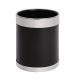 Bolero Black Waste Paper Bin with Silver Rim Y805