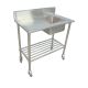 1300 X 600mm Portable Commercial Single Bowl Kitchen Sink S/Steel Wheels Castors