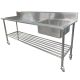 1900 X 600mm Portable Commercial Single Bowl Kitchen Sink S/Steel Wheels Castors